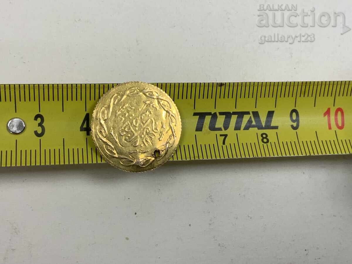 Monedă turcească de aur, gaura de bijuterie - 5