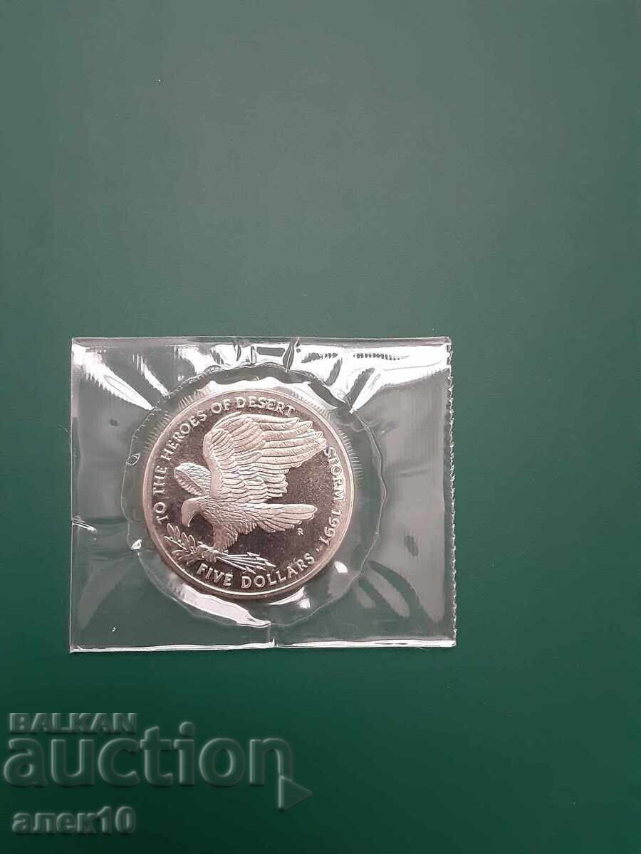 Νησιά Μάρσαλ 5 δολάριο 1991