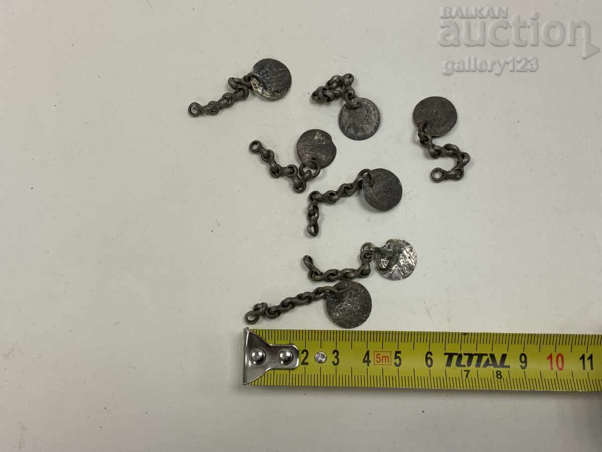 Lanț argintiu cu opt inele din argint