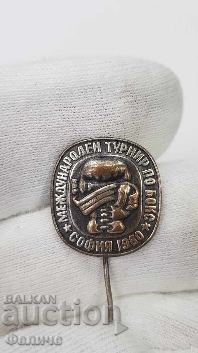 Medalie rară timpurie, insignă Turneu de Box - 1960
