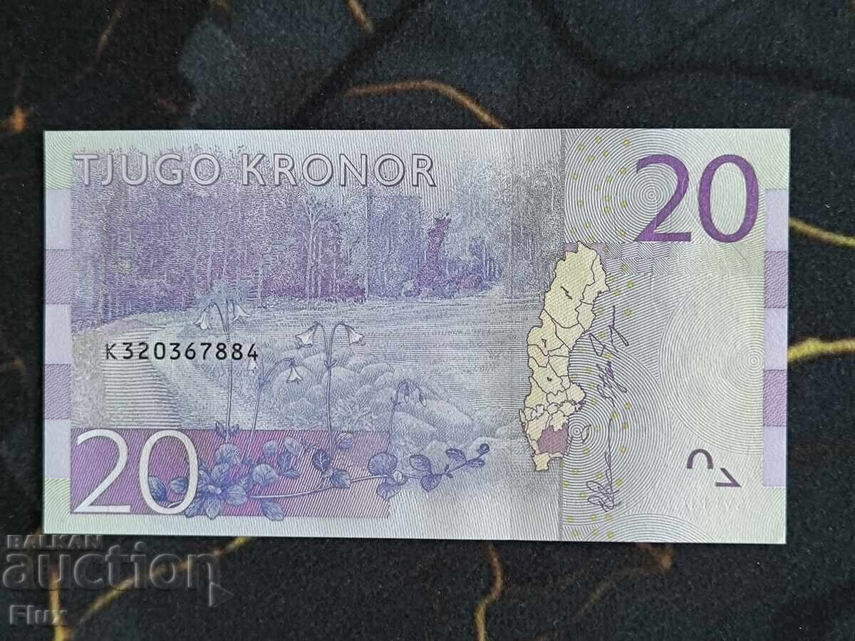 Bancnotă - Suedia - 20 coroane UNC | 2015 cu preț € 7.00 | 13.69 BGN