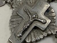 Двулицев възрожденски сребърен кръст синджир осморка