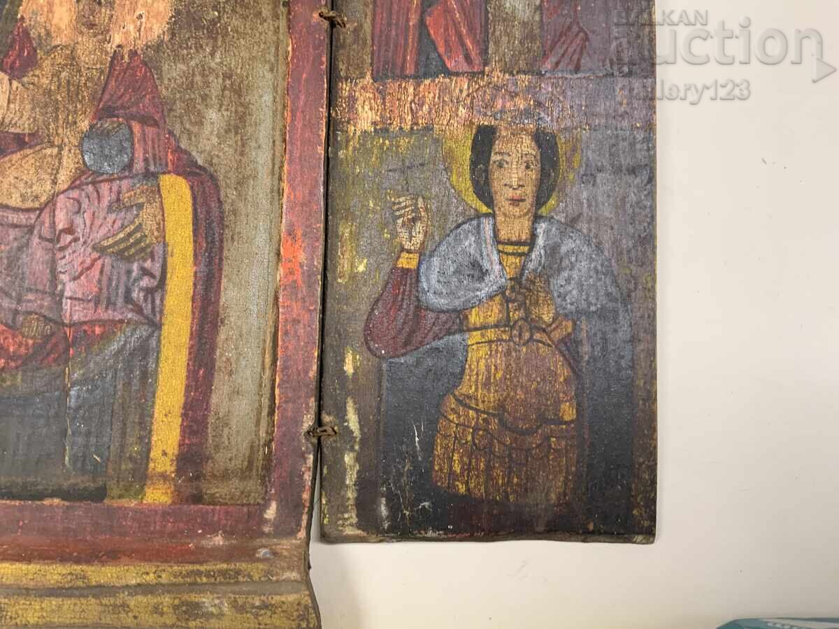 Old homemade icon triptych Tryavna with price € 1.61 | 3.15 BGN