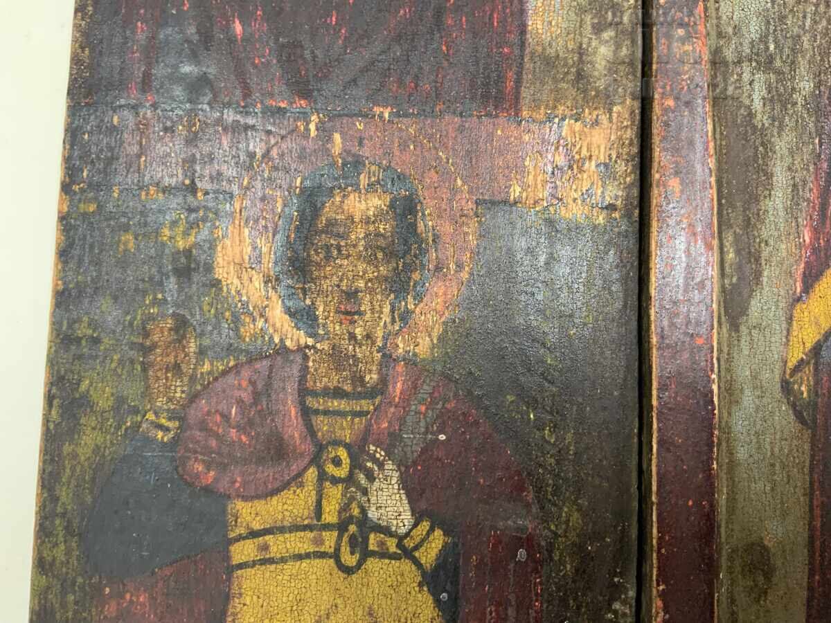 Old homemade icon triptych Tryavna - 6