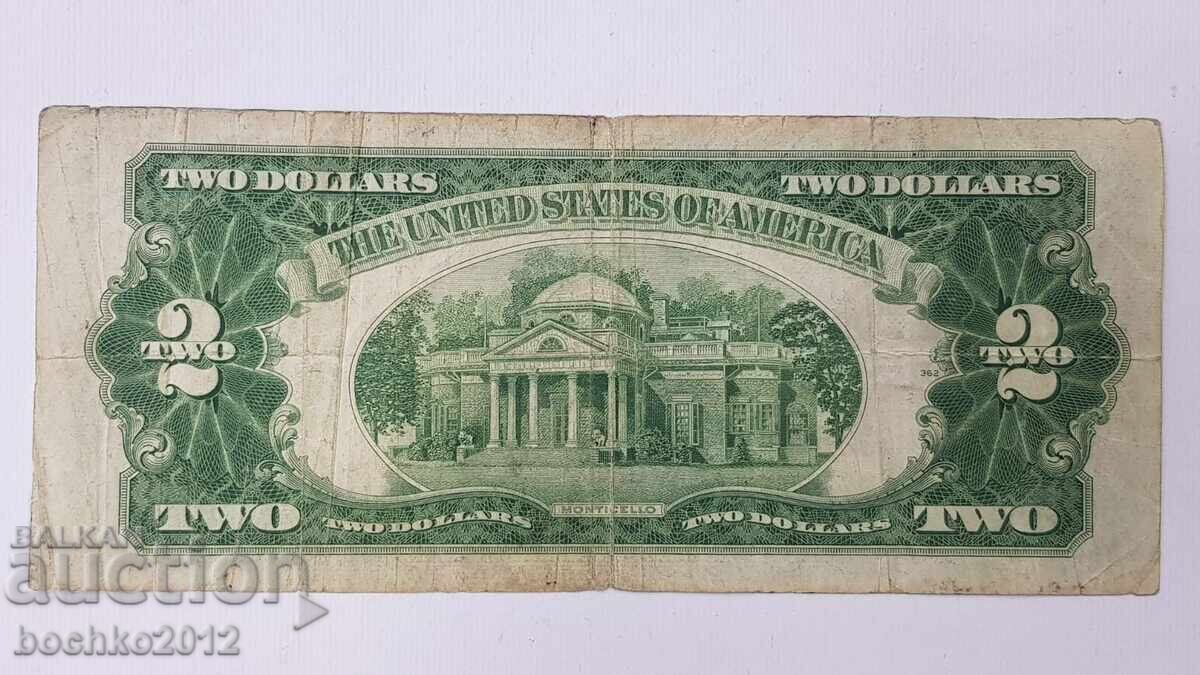 Livrarea Rară Bancnotă 2 dolari 1928 G America, USA - JEFERSON