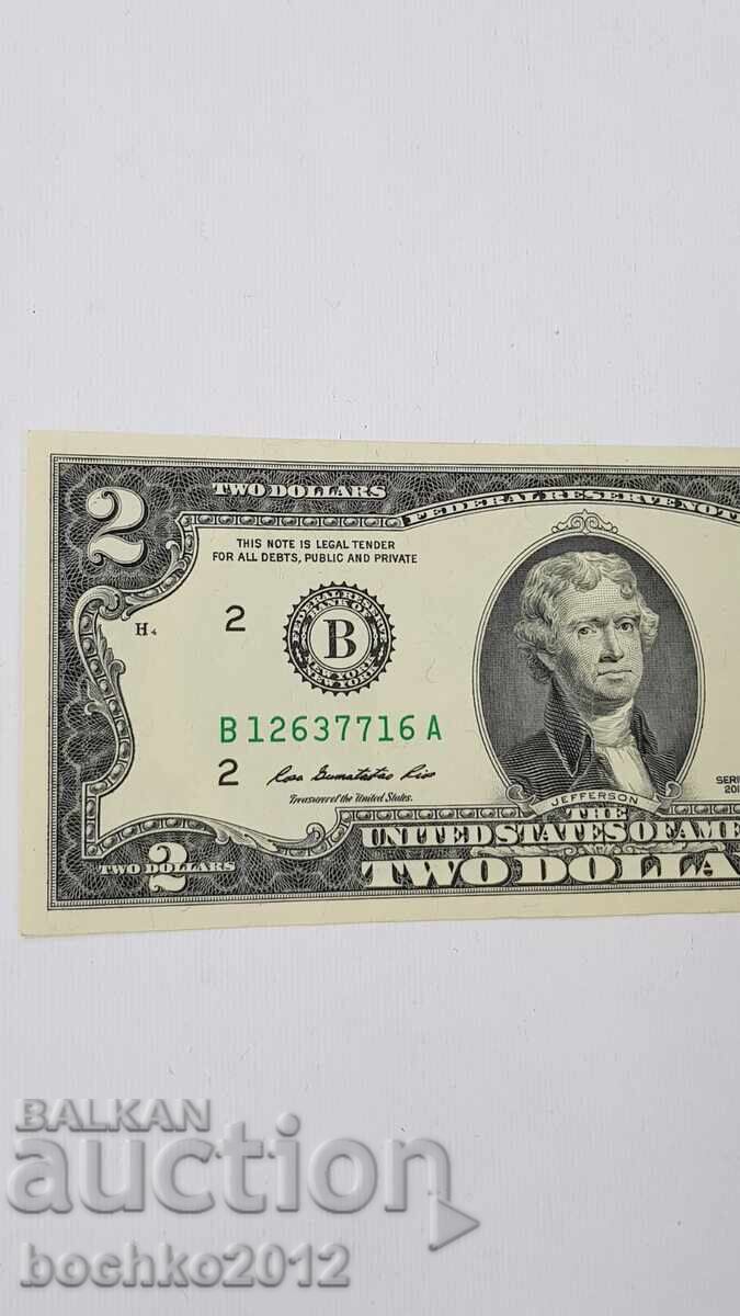 Rară Bancnotă 2 dolari 2013 America, USA - JEFERSON cu preț € 18.00 | 35.20 BGN