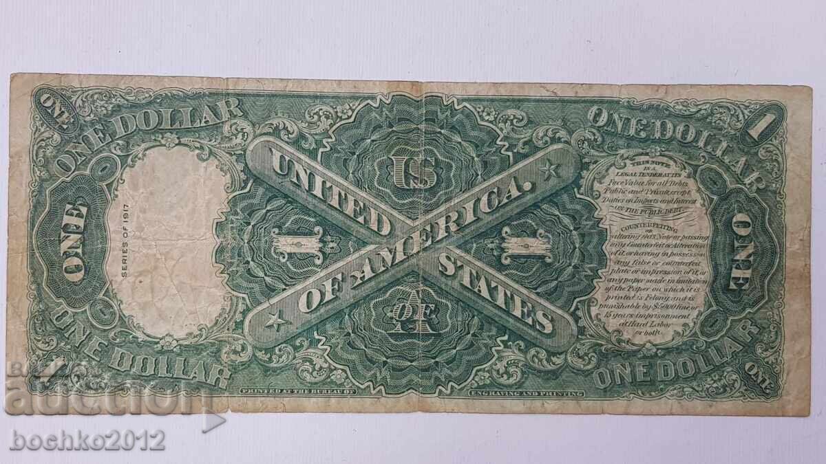 Livrarea Rară Bancnotă 1 dolar 1917 B America, USA - WASHINGTON