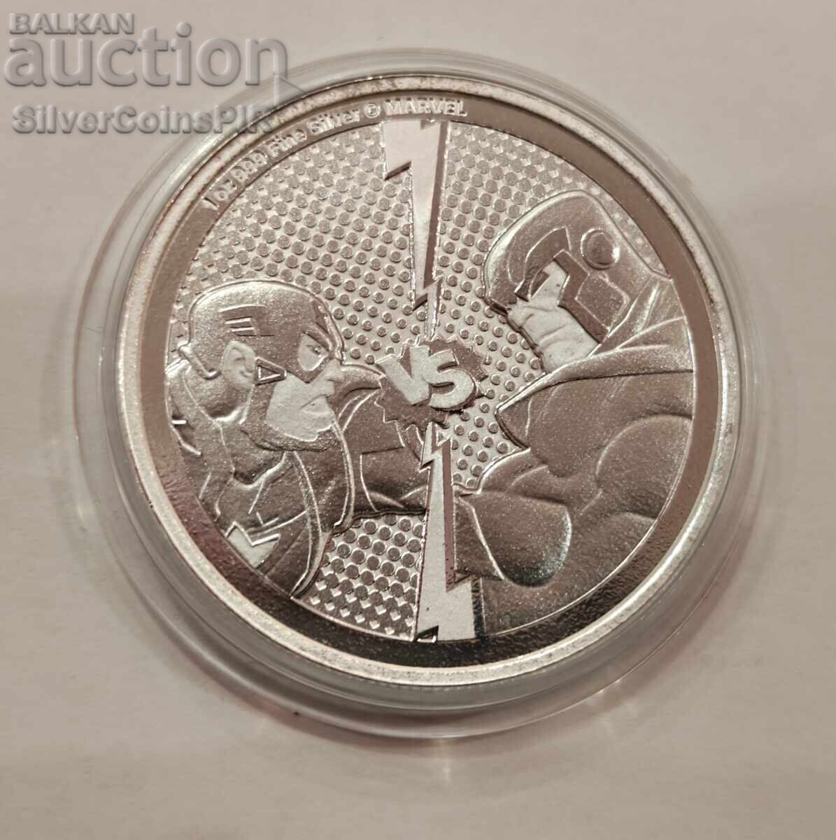 Ασήμι 1 oz Κάπταιν Αμέρικα και Θάνος 2025 Marvel με τιμή € 83.55 | 163.41 BGN