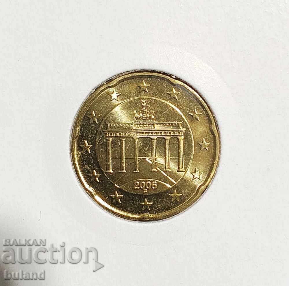 Germania UNC Euro monedă 20 cenți 2006 F Euro Cent Germania
