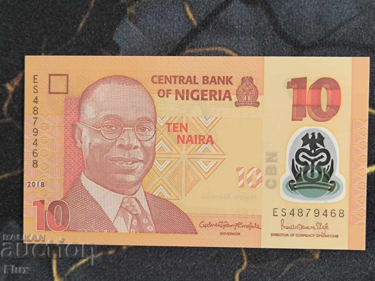 Банкнота - Нигерия - 10 найра UNC | 2018г.
