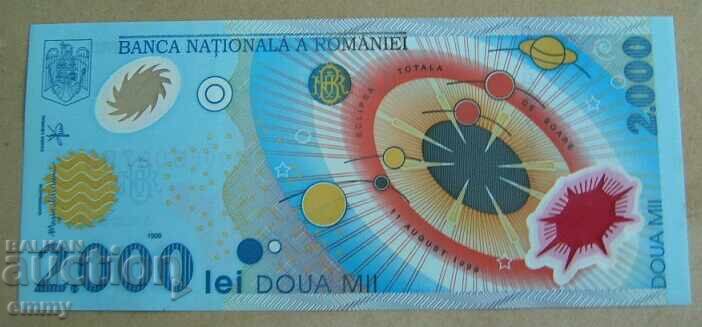 Bancnotă polimer - România 2000 lei, Eclipsă solară 1999