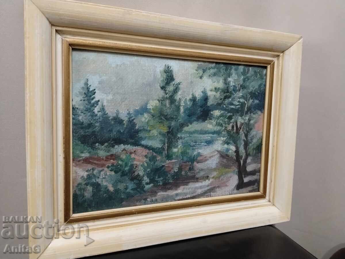 Pictură în ulei „Peisaj forestier” – Original, Cehoslovacia cu preț € 55.00 | 107.57 BGN