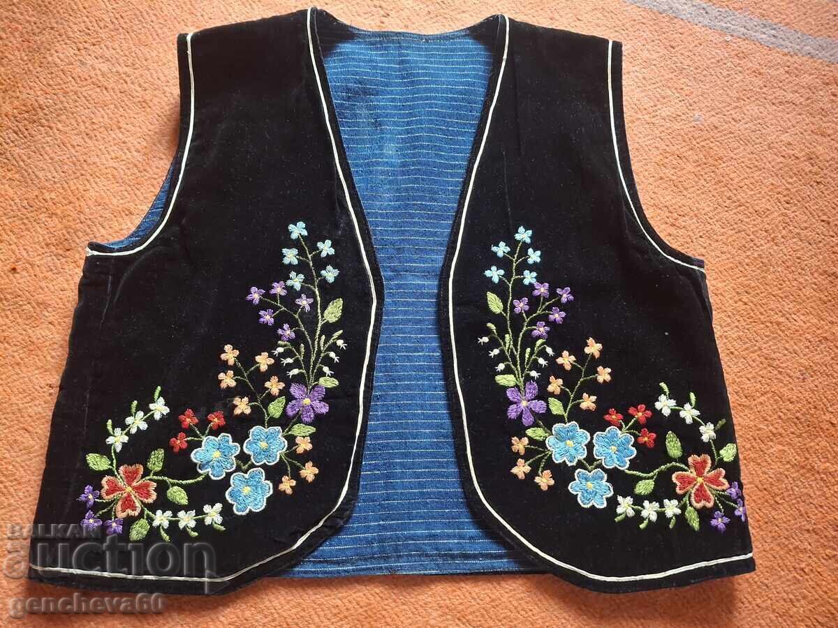 Vesta autentică din catifea cu broderie colorată - 5