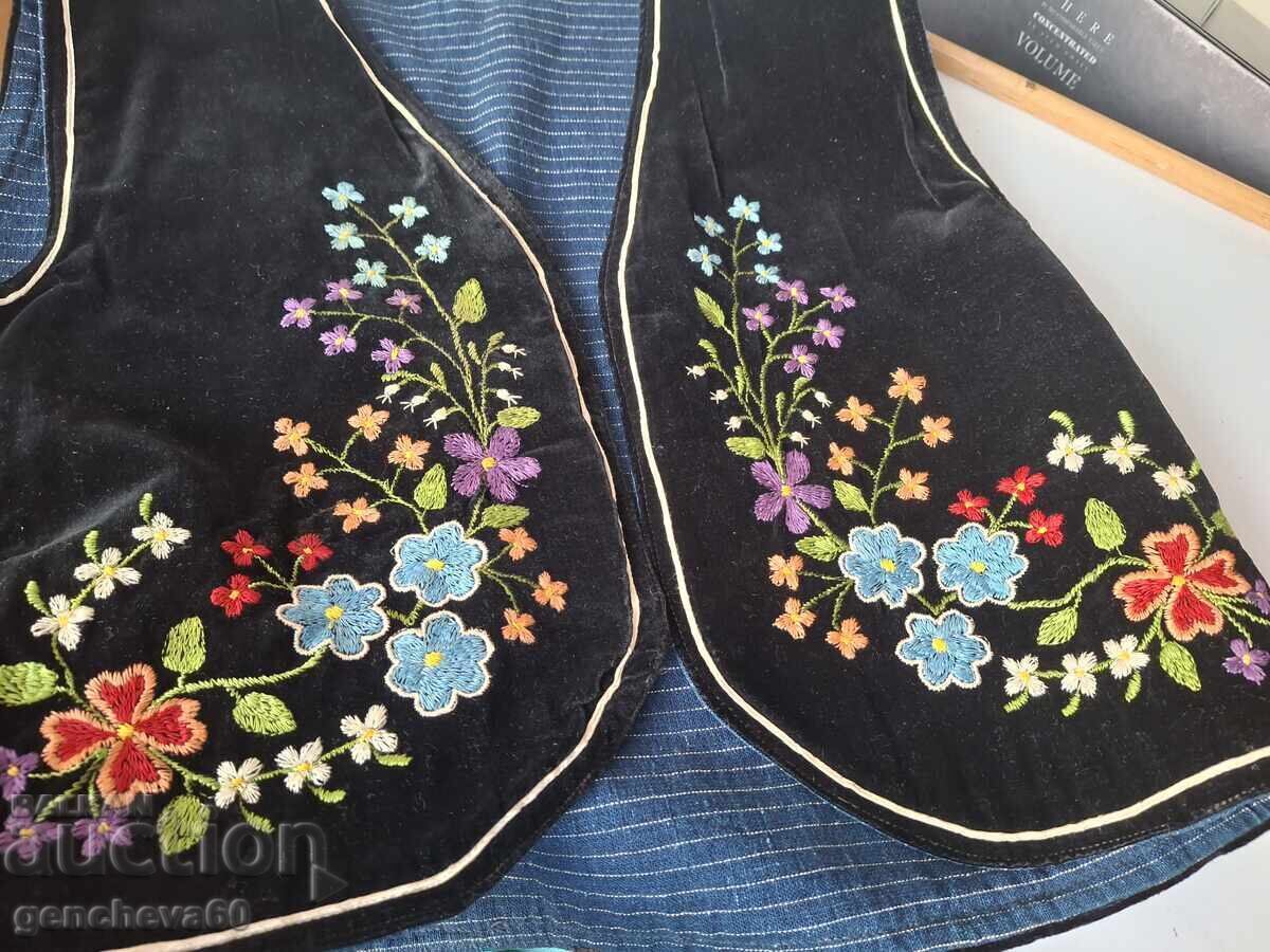 Vesta autentică din catifea cu broderie colorată - 7