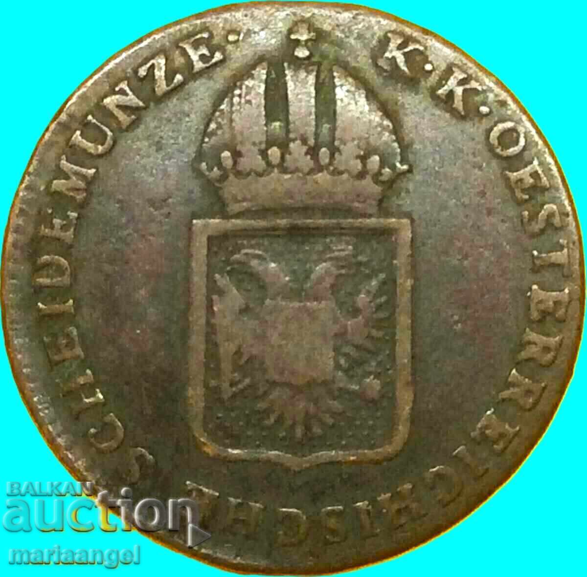 Livrarea 1/4 kreĭtser 1816 Austria B - Kremnitz cupru