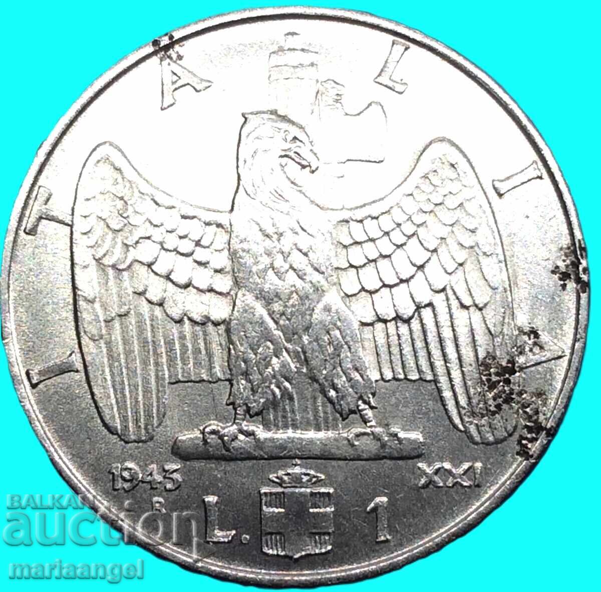 Livrarea 1 Liră 1943 Italia - an rar