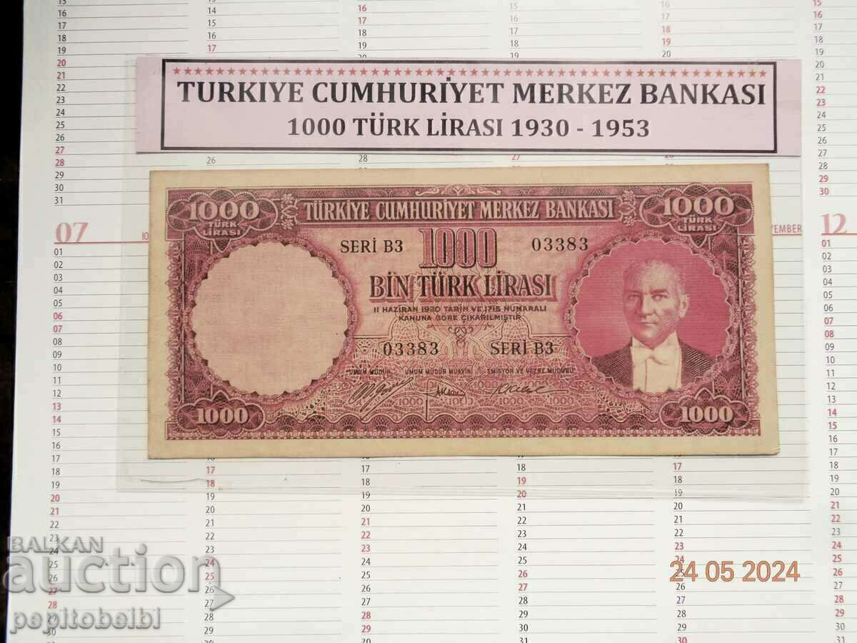 1000 λίρες Τουρκία 1930 σπάνιο ..- το χαρτονόμισμα είναι Αντίγραφο 1000 λίρες Τουρκία 1930 σπάνιο ..- το χαρτονόμισμα είναι Αντίγραφο