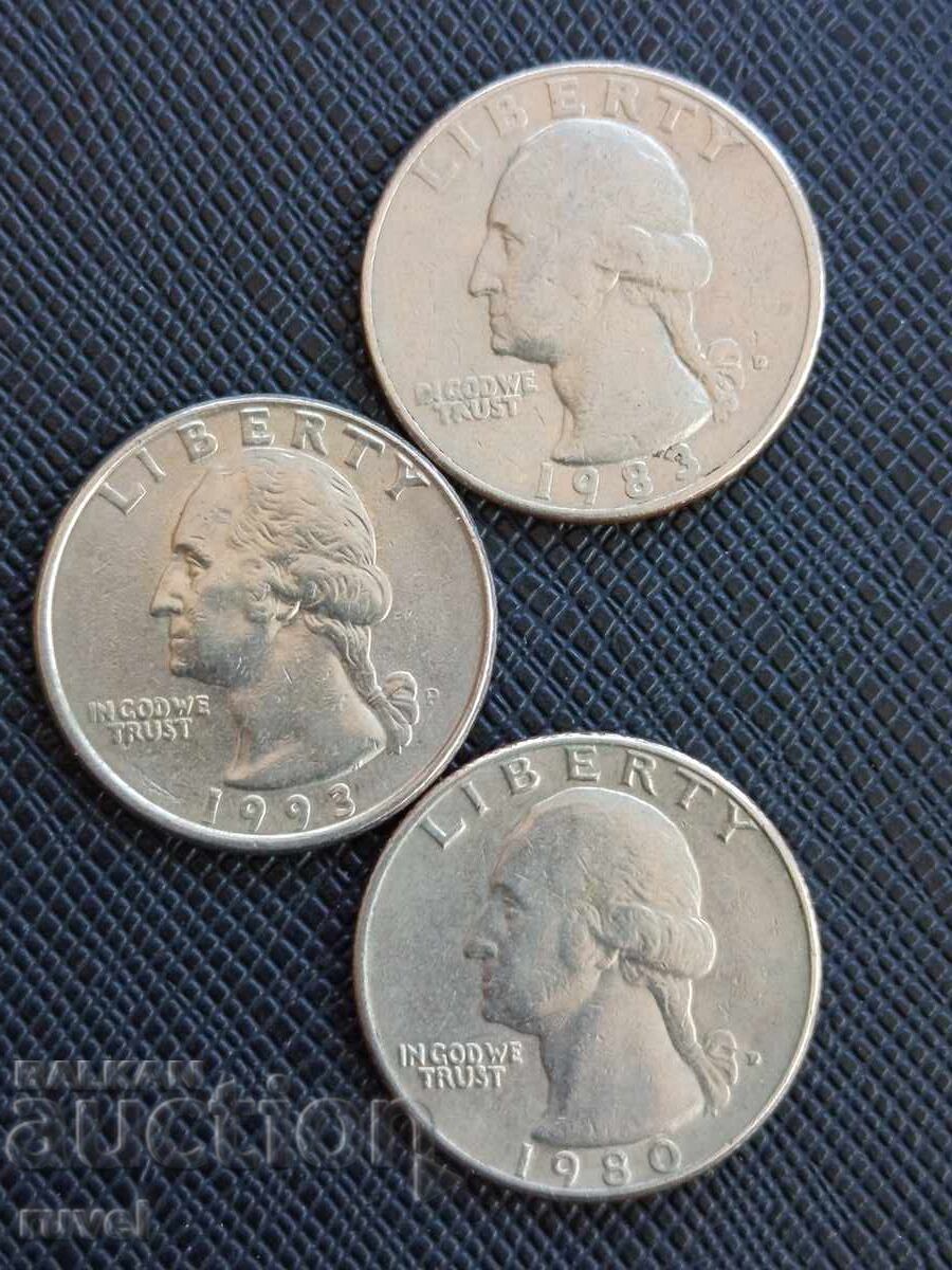 SASHT, chetvŭrt dolar - razlichni godini 3 br με τιμή € 1.30 | 2.54 BGN