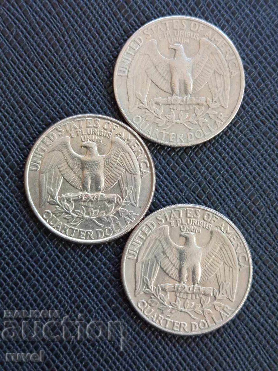 SASHT, chetvŭrt dolar - razlichni godini 3 br