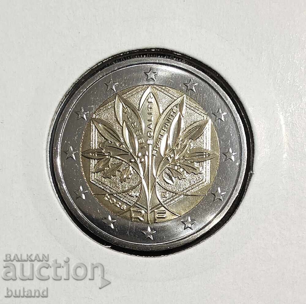 Franța BU Euro monedă 2 Euro 2026 Bimetal Euro Franța UNC
