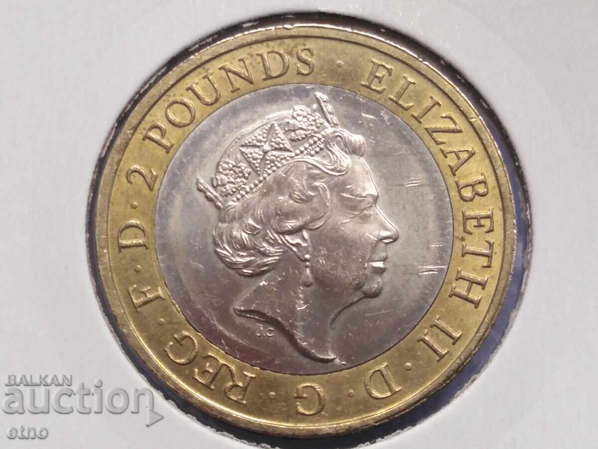 2 LIRĂ STERLINĂ 2016 MAREA BRITANIE, monedă, monede cu preț € 10.00 | 19.56 BGN