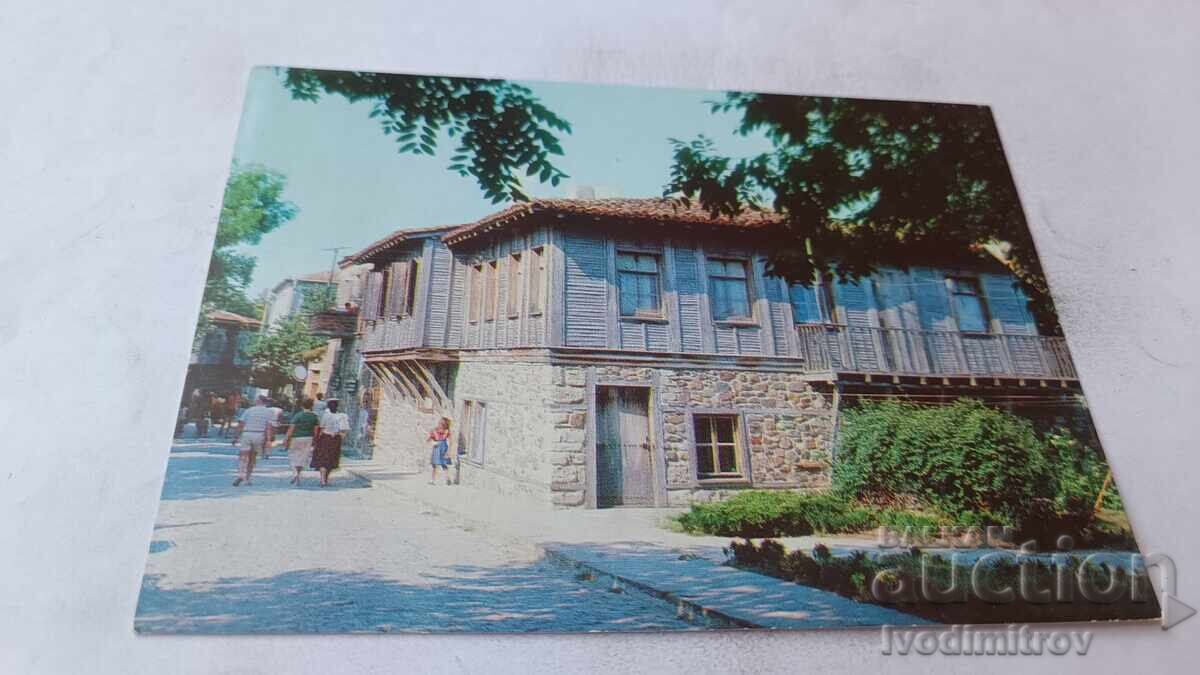 Пощенска картичка Созопол Стари къщи 1984