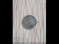 50 centimes 1912 silver