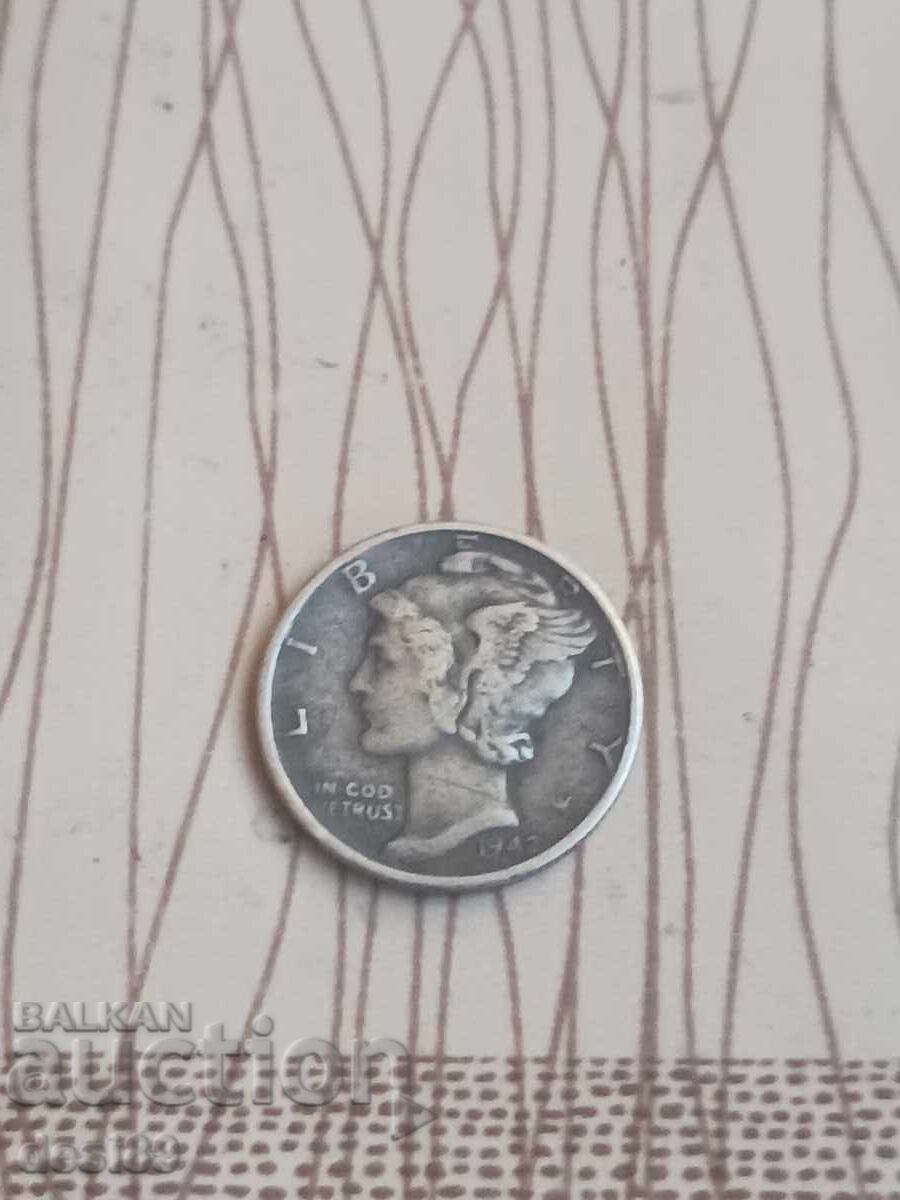 1 dime SUA-1942 argint cu preț € 8.00 | 15.65 BGN