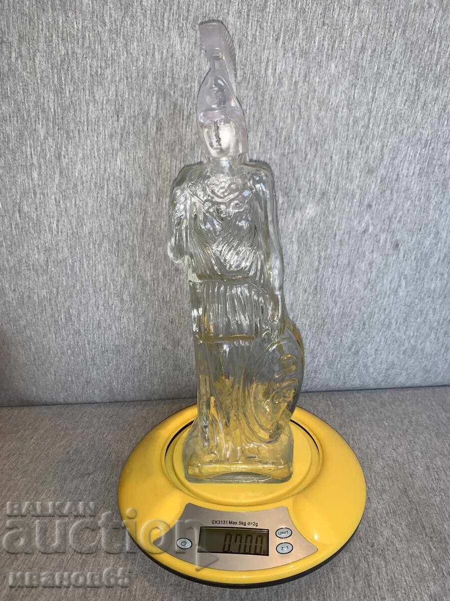 Sticlă de sticlă în formă de soldat roman