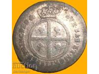 1/2 real 1769 Italia Sardinia Carlo Emanuel - foarte rar