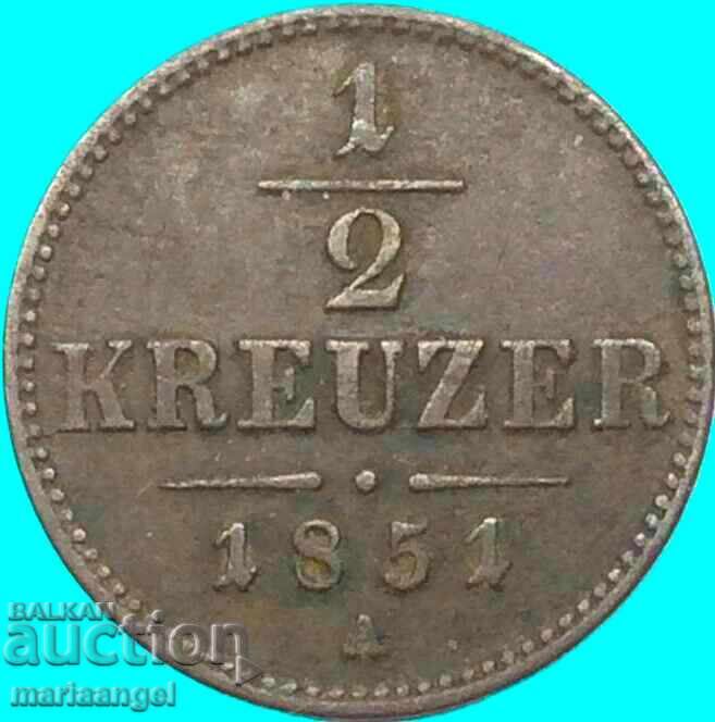 1/2 Kreuzer 1851 Αυστρία Α - Βιέννη - 7 1/2 Kreuzer 1851 Αυστρία Α - Βιέννη - 7