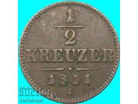 1/2 Kreuzer 1851 Austria A - Vienna
