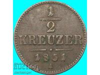 1/2 Kreuzer 1851 Austria A - Viena