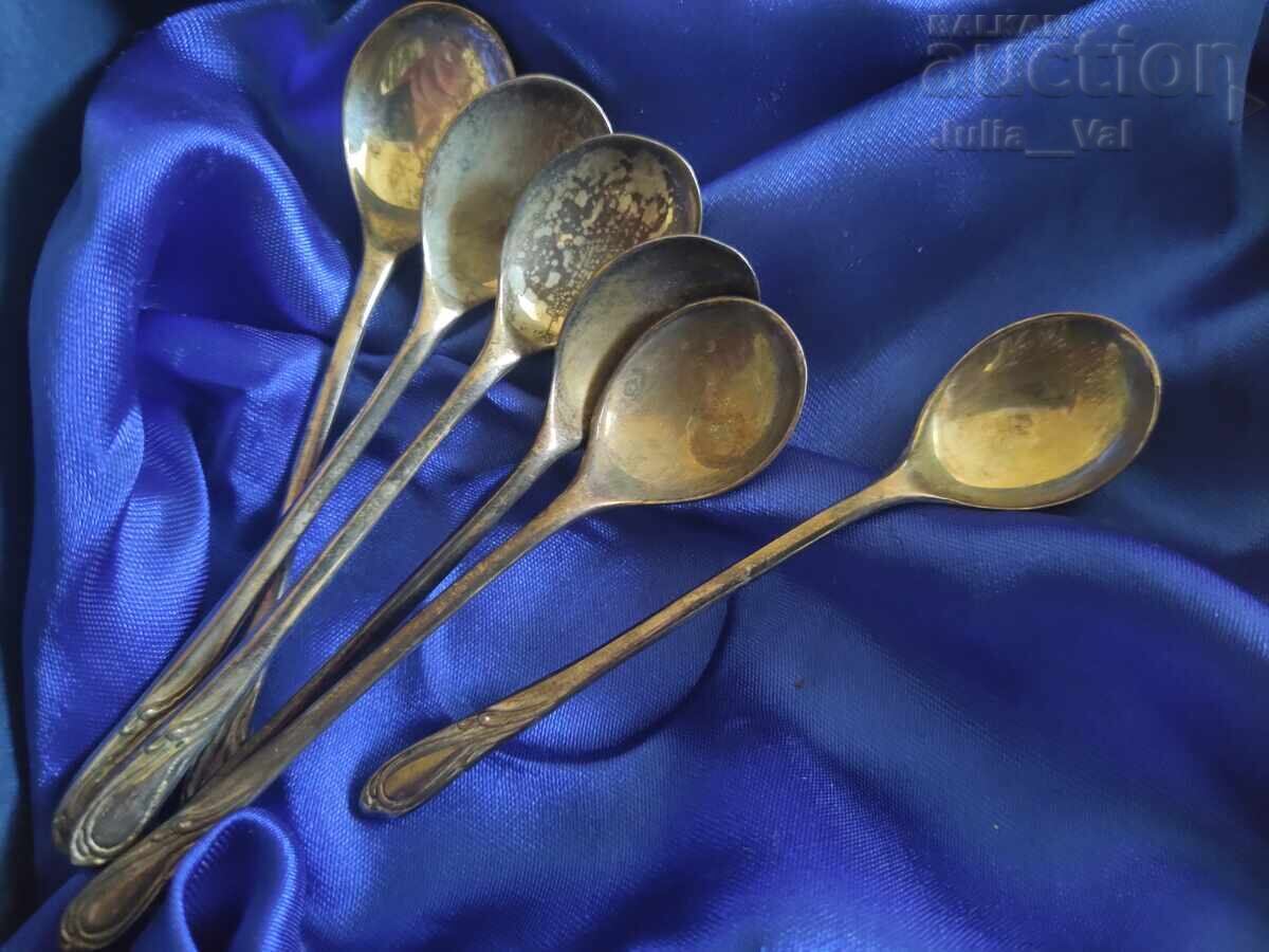 Livrarea Multe lingurițe vechi de argint, 6 bucăți, BZC, de la 0,01 cenți
