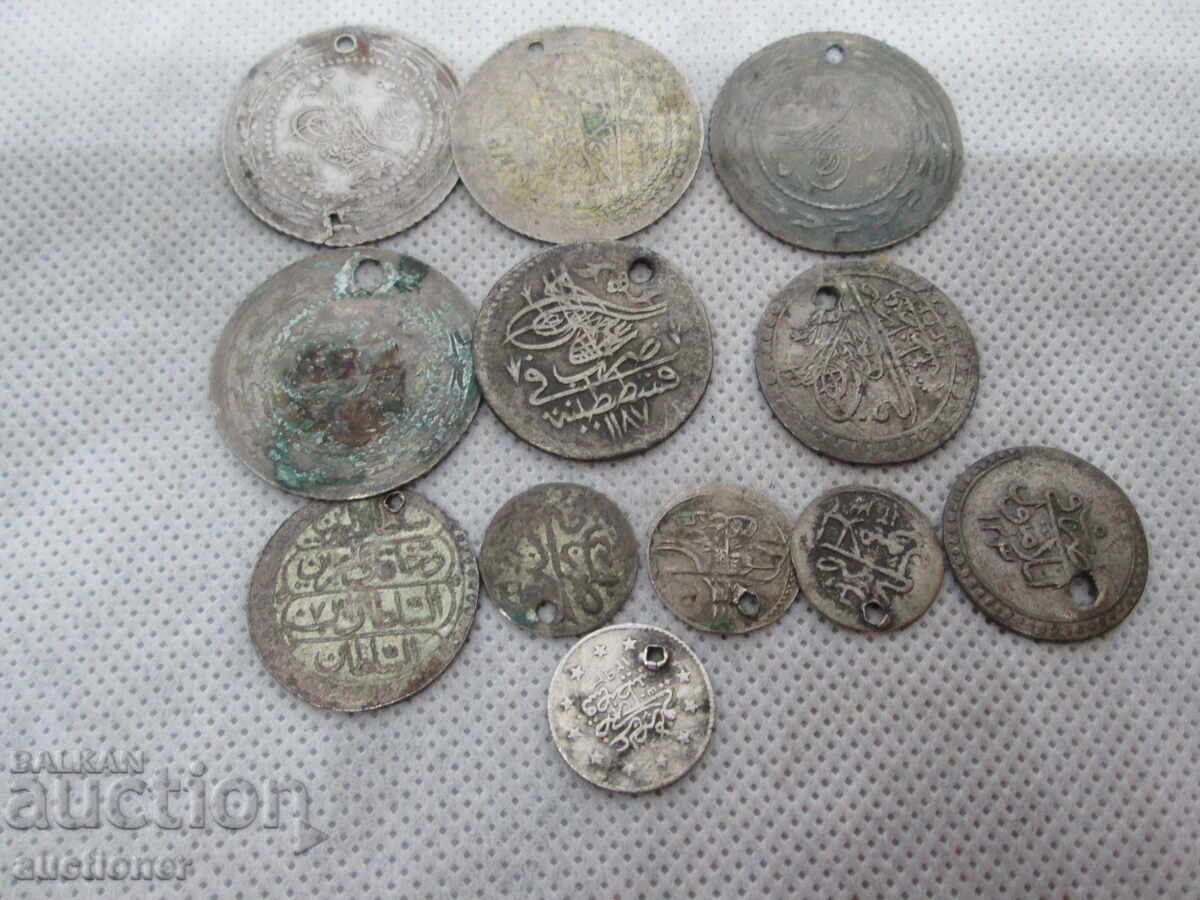 12 BUCĂȚI - MONEDE DE ARGINT TURCEȘTI OTOMANE - 5 12 BUCĂȚI - MONEDE DE ARGINT TURCEȘTI OTOMANE - 5