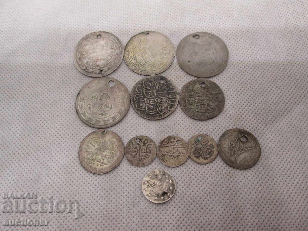 12 BUCĂȚI - MONEDE DE ARGINT TURCEȘTI OTOMANE 12 BUCĂȚI - MONEDE DE ARGINT TURCEȘTI OTOMANE
