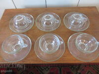 6 τεμ. Φλιτζάνια με πιατάκια για τσάι ή καφέ - Πρώιμη Σοβιετική περίοδος