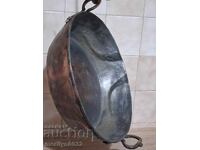 Tavă de cupru pentru sos de ardei cu gravuri, vas de cupru, vas de miere