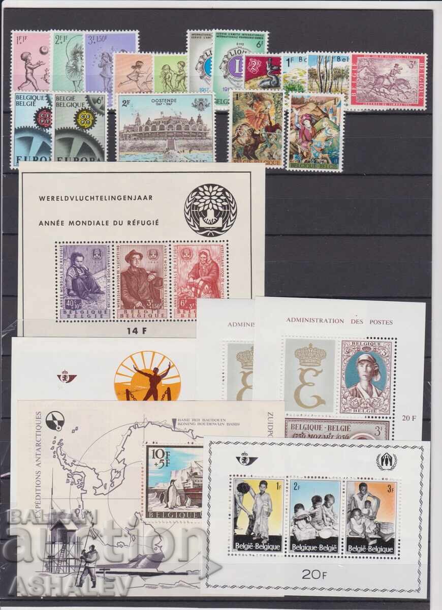 Δημοπρασία Λοτ Βελγίου από το 1960**+12 μπλοκ**+μπόνους καρτέτα