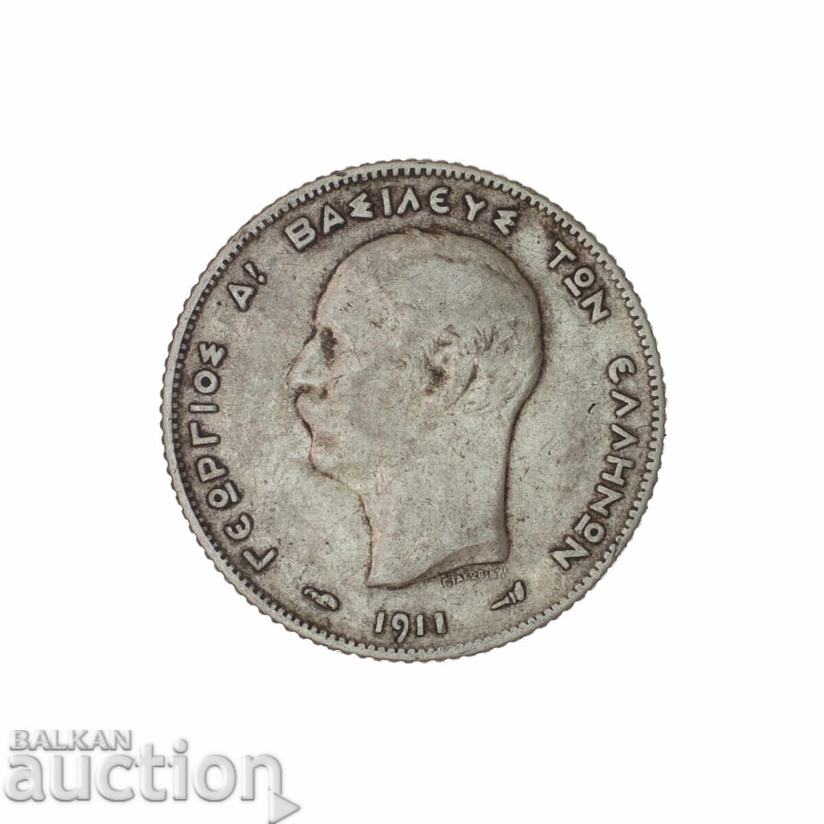 1 Drachmă 1911 - George I 3-a portret