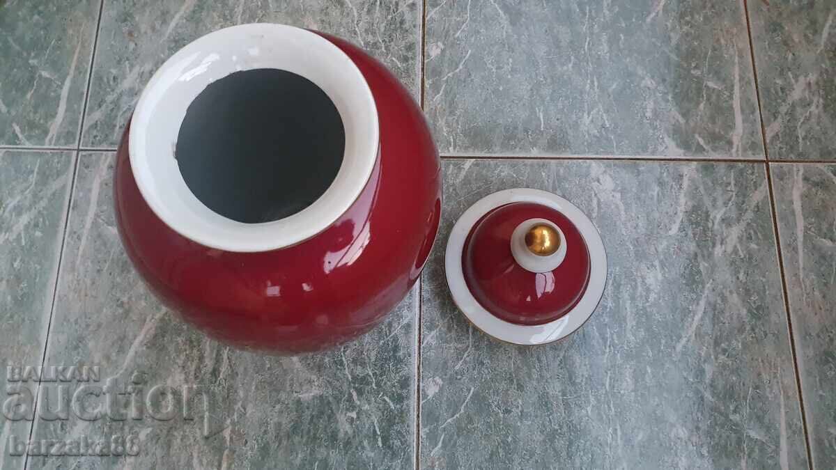 Veche vasă de porțelan germană cu capac Urnă - 5