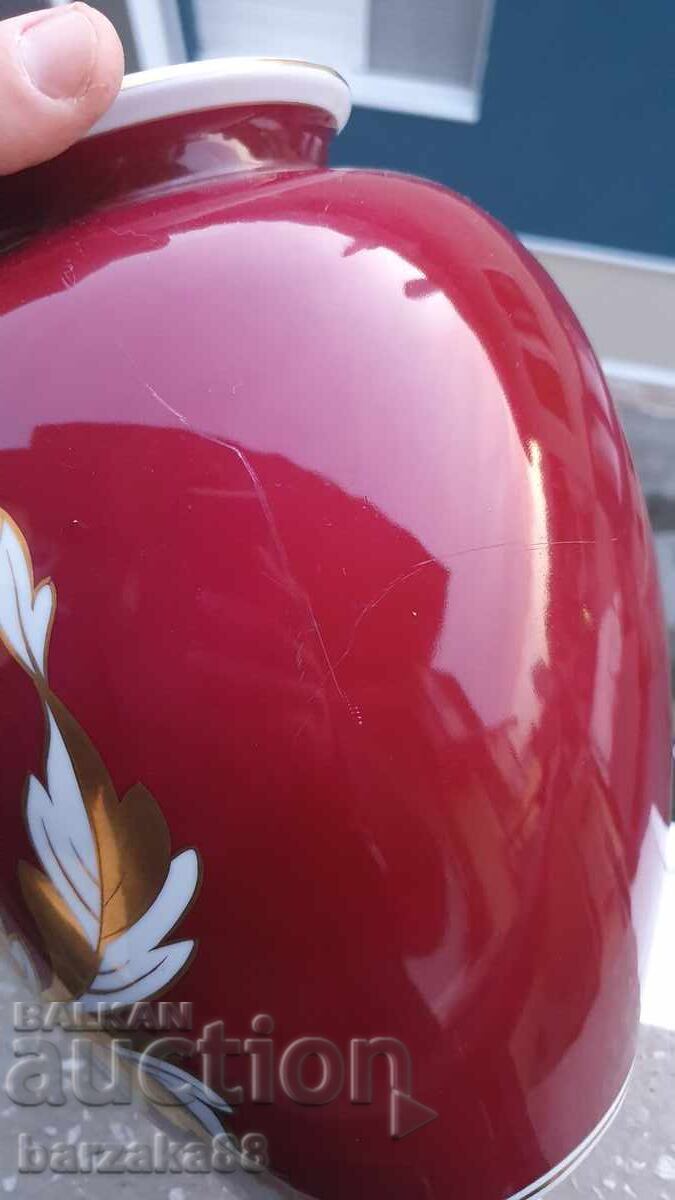 Стара немска порцеланова ваза с капак Урна - 7