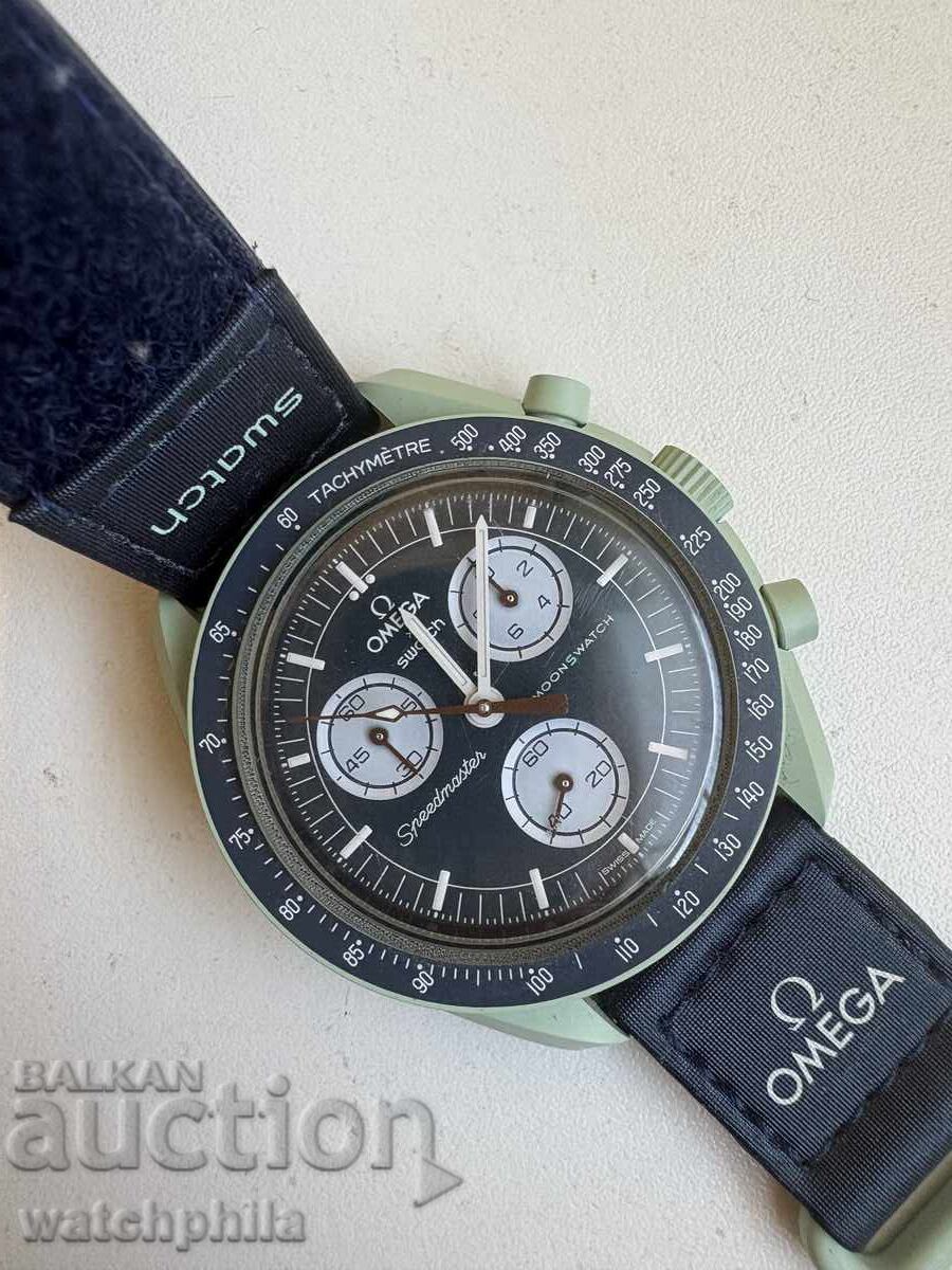 Auction  Omega x Swatch Moonswatch, Mission to Earth. Original