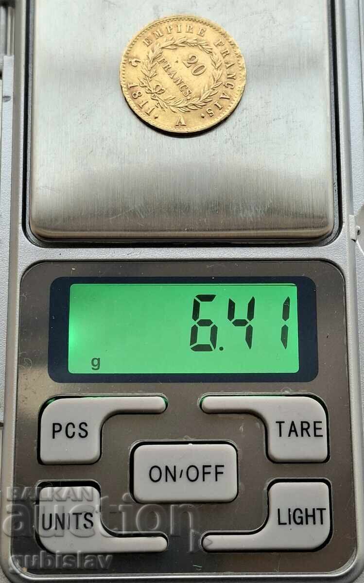 Χρυσό νόμισμα 20 φράγκων, Ναπολέων Α' Βοναπάρτης, 1811 μ.Χ - 7 Χρυσό νόμισμα 20 φράγκων, Ναπολέων Α' Βοναπάρτης, 1811 μ.Χ - 7