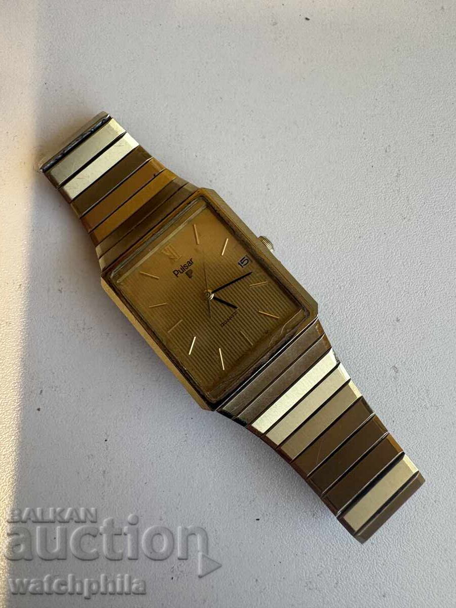 Pulsar by Seiko ceas de aur pentru bărbați. Excelent. Funcționează - 5