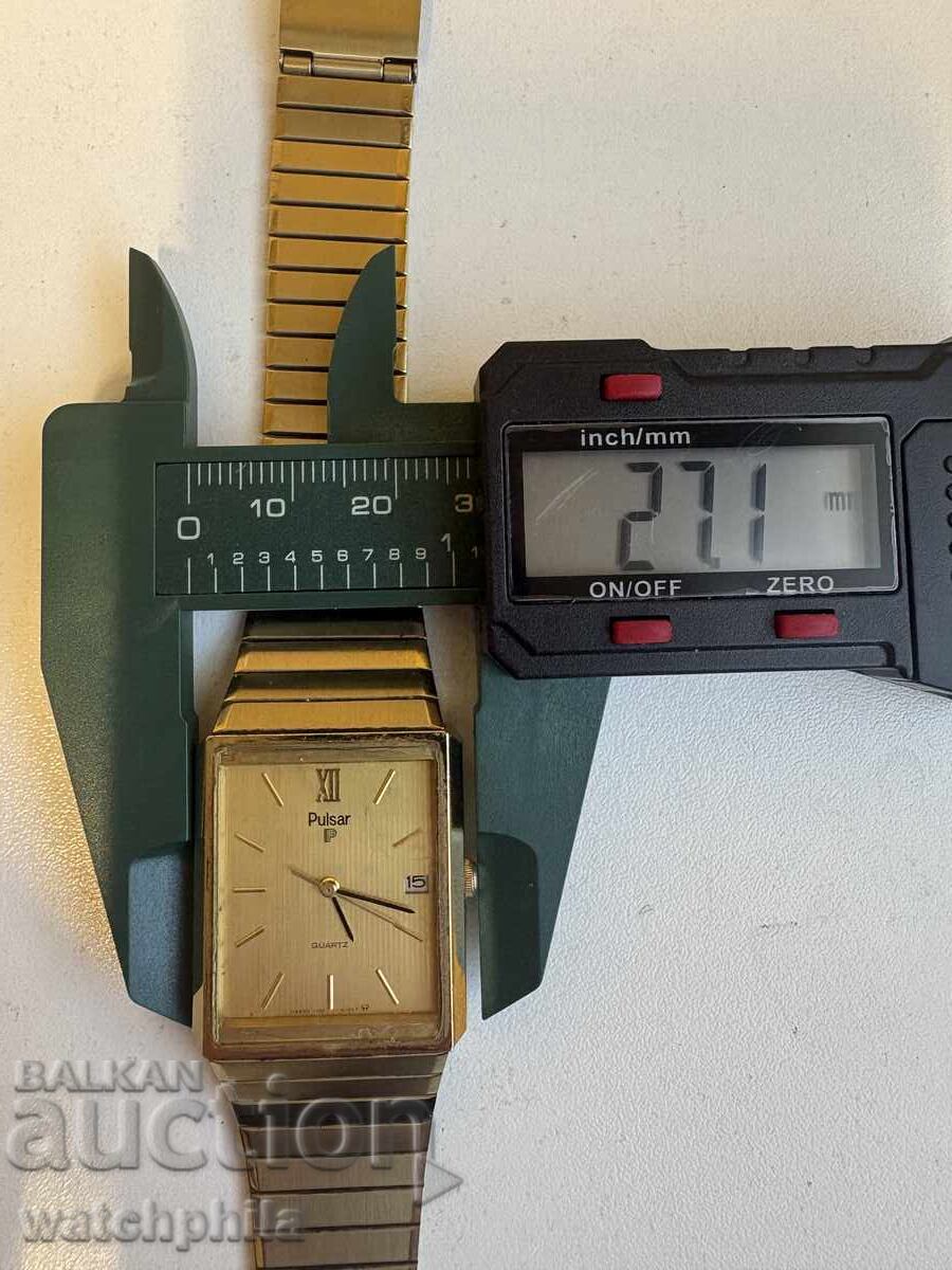 Pulsar by Seiko ceas de aur pentru bărbați. Excelent. Funcționează - 6