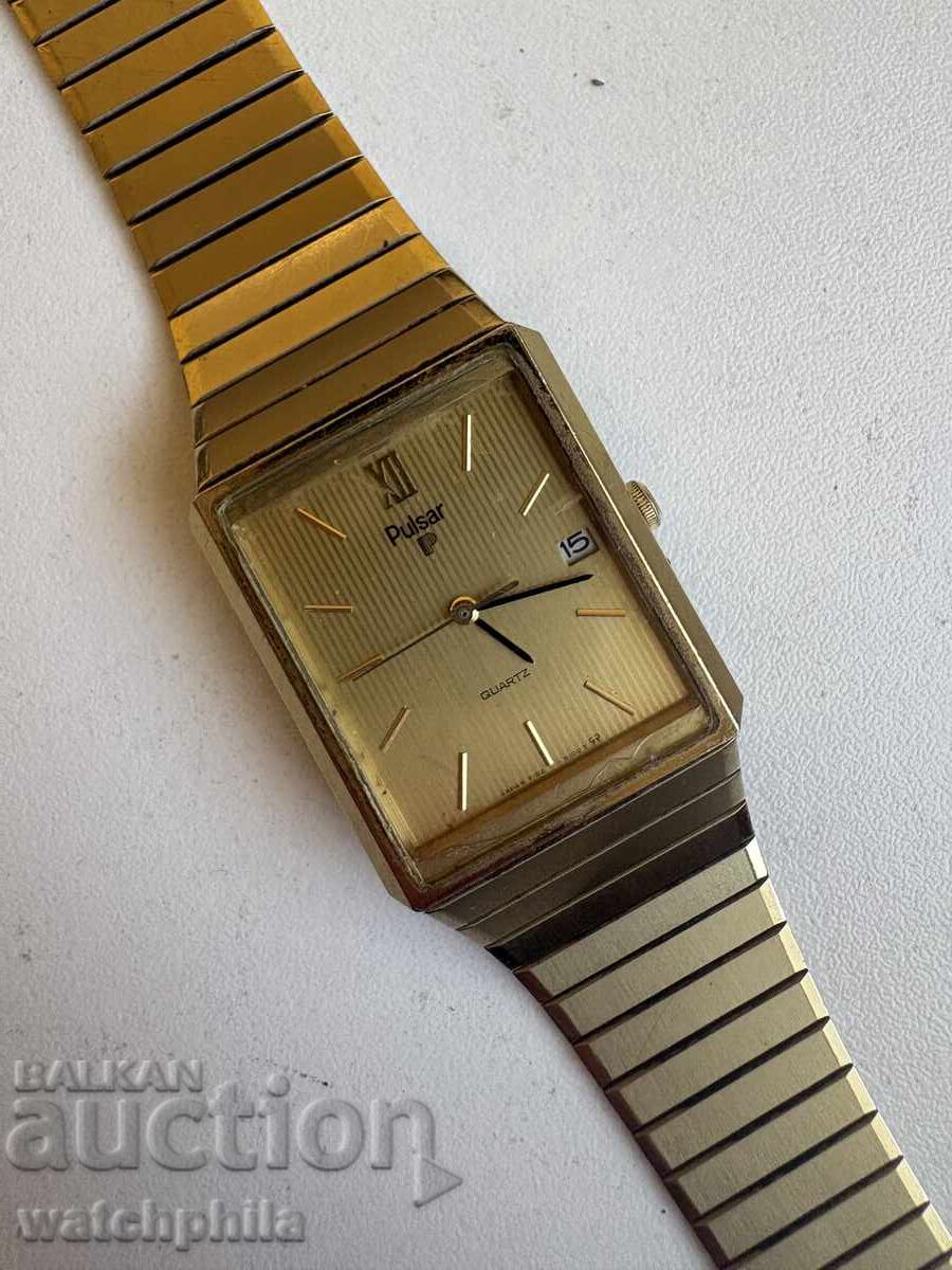 Pulsar by Seiko ceas de aur pentru bărbați. Excelent. Funcționează