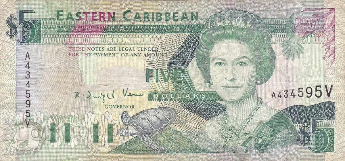 tino37- CARAIBE ORIGINALE (St. Vincent) - 5 DOLARI - 1993 cu preț € 3.80 | 7.43 BGN