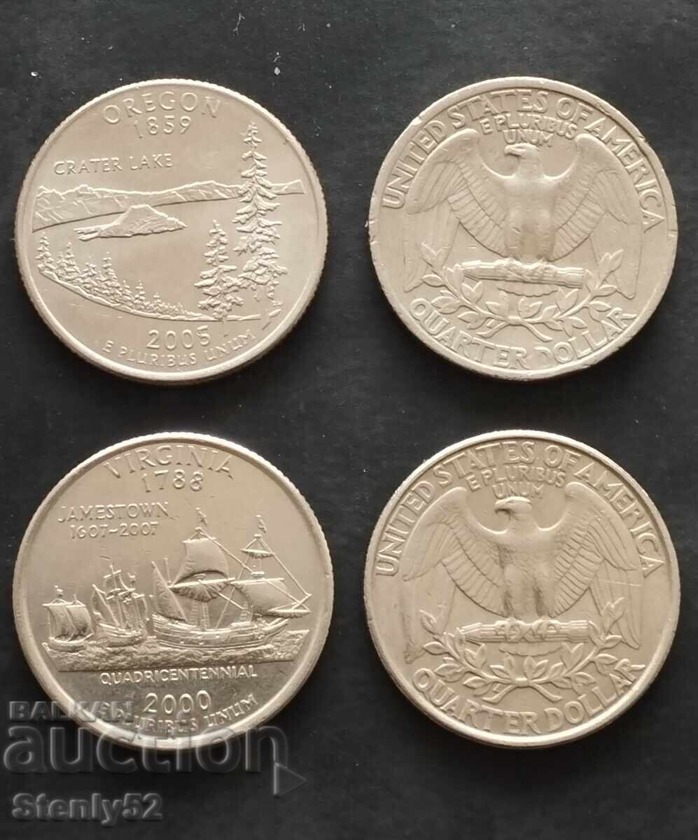 4 τεμ. 25 ¢ ΗΠΑ