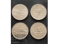 4 τεμ. 25 ¢ ΗΠΑ